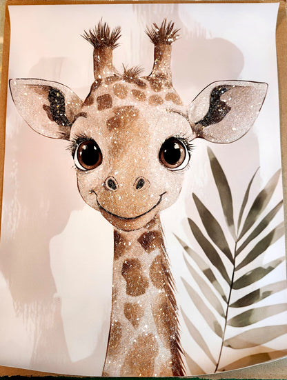 Jungle Animals on Canvas 12x16 Framed