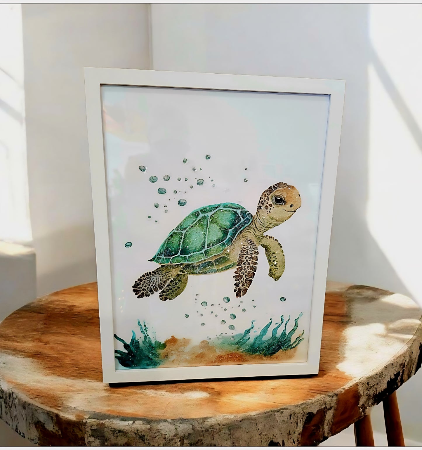 Sparkling Turtle 12x16 Framed