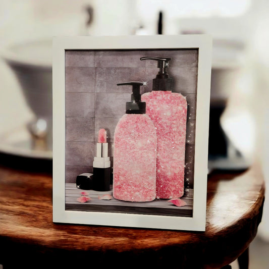 Sparkling Fun and Fashion Wall Art Print Lipstick and Cream 8x10 Framed