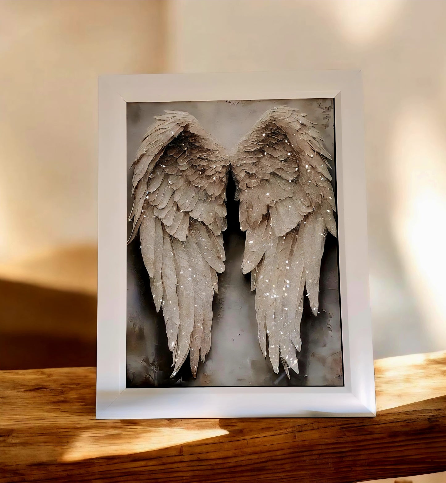 Sparkling White Wings 12x16 Framed