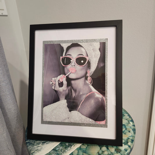 Sparkling Audrey Hepburn 11x14 matted and framed