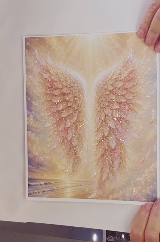 Sparkling Wings Pink Fun and Fashion Wall Art Print 8x10 Framed