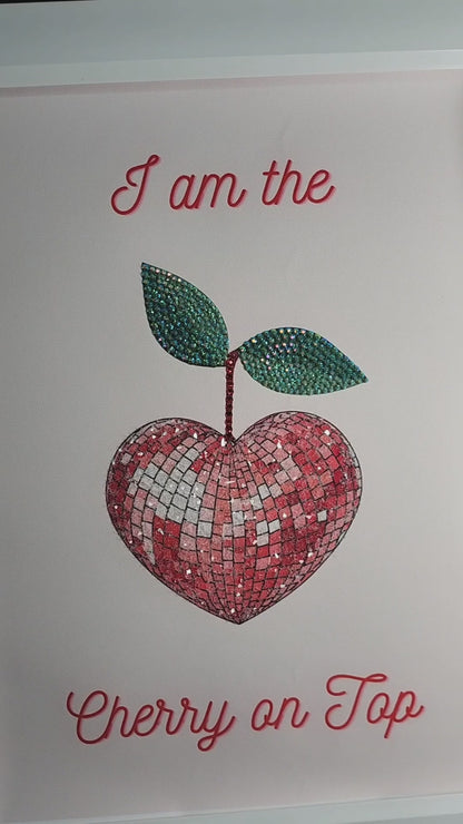 Sparkling Cherry on Top 12x16 framed