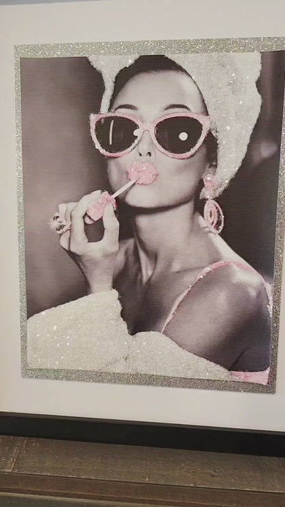 Sparkling Audrey Hepburn 11x14 matted and framed