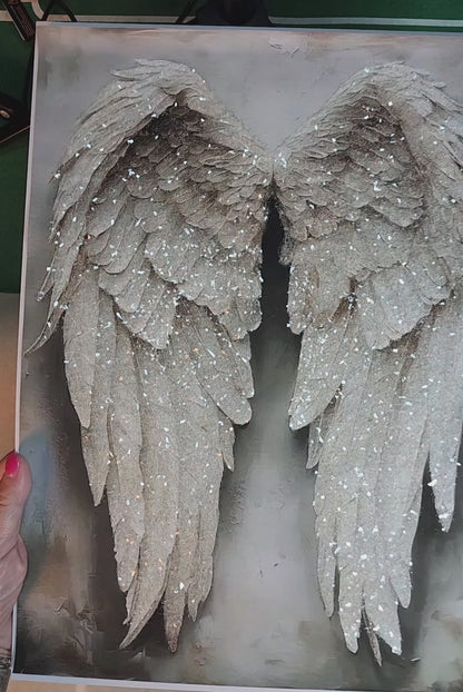 Sparkling White Wings 12x16 Framed