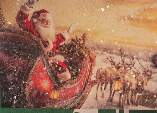 Total Dazzle Santa in his Sleigh Framed 8x10